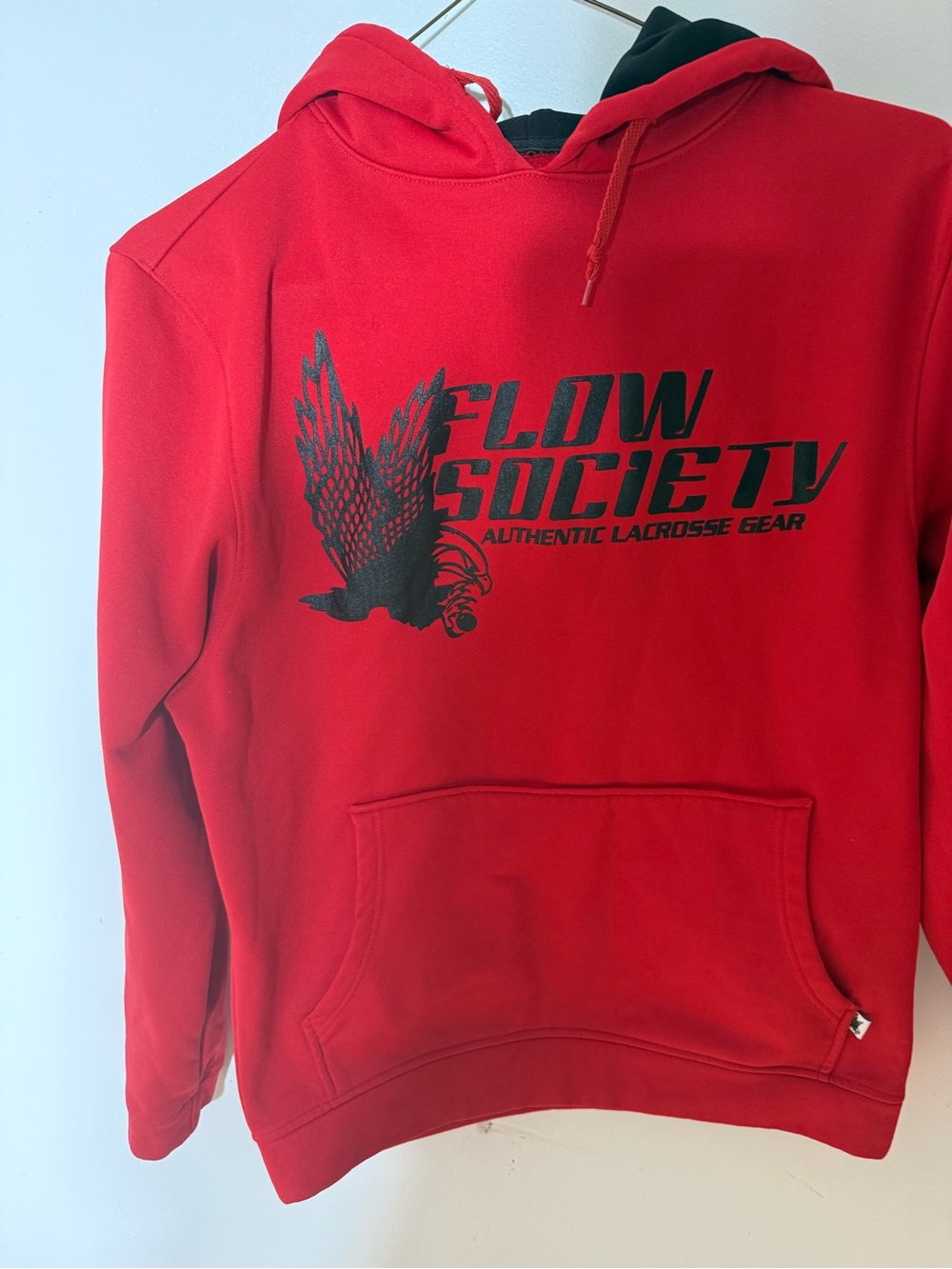 LaCrosse Red Pullover Hoodie with Black Graphic